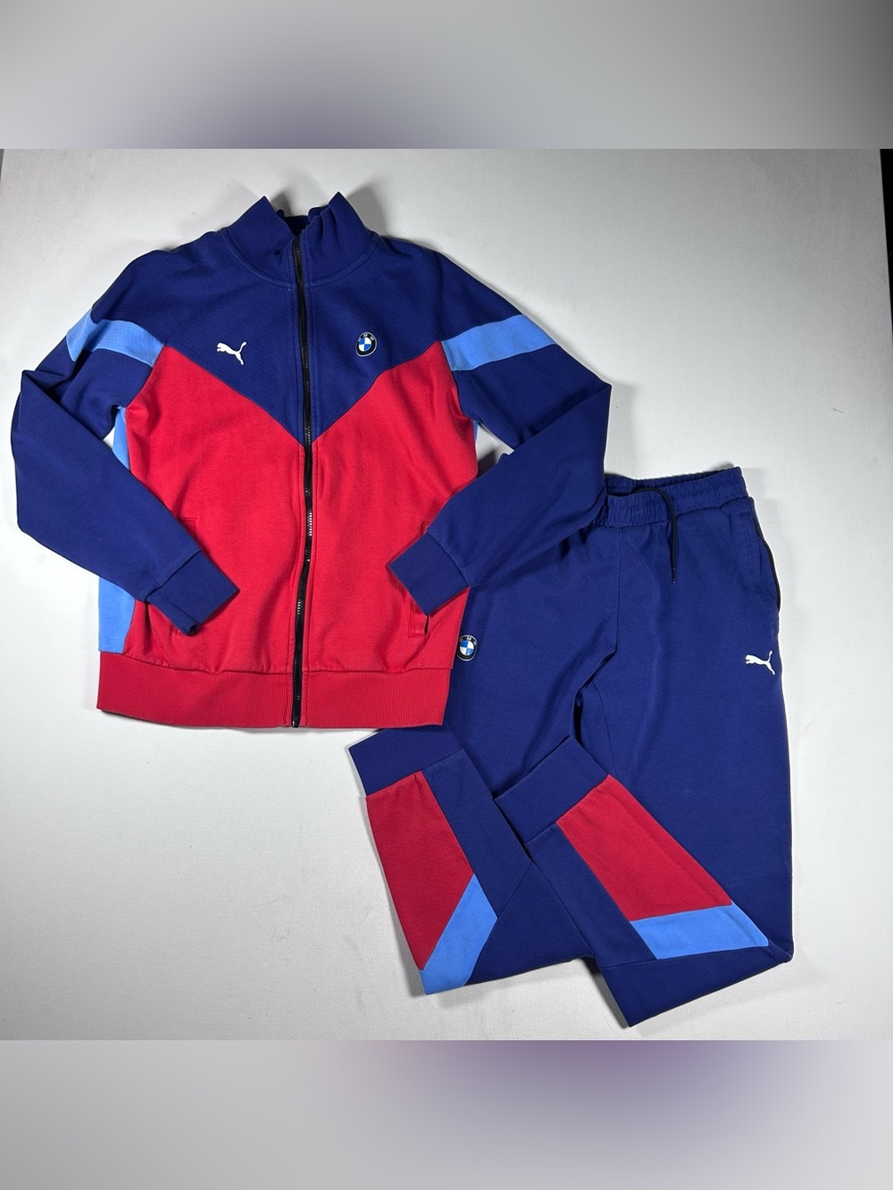 PUMA BMW Motorsports Men's Tracksuit Blue Jacket: Medium + Pants: Small EUC